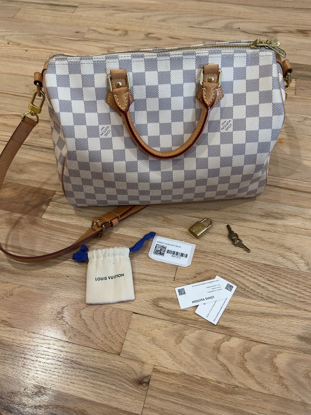 Louis Vuitton Speedy, 30 Bandier, Demi Azure